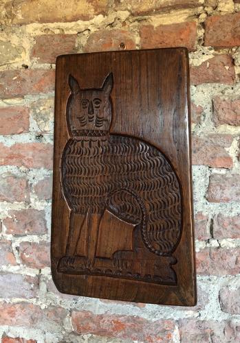 Large Georgian Elm Double Sided Gingerbread Mould - Dog & Cat