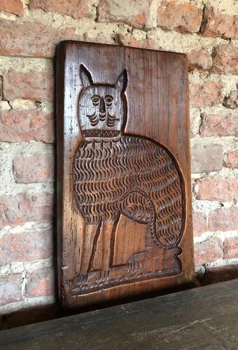Large Georgian Elm Double Sided Gingerbread Mould - Dog & Cat