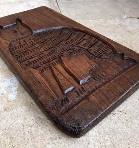 Large Georgian Elm Double Sided Gingerbread Mould - Dog & Cat