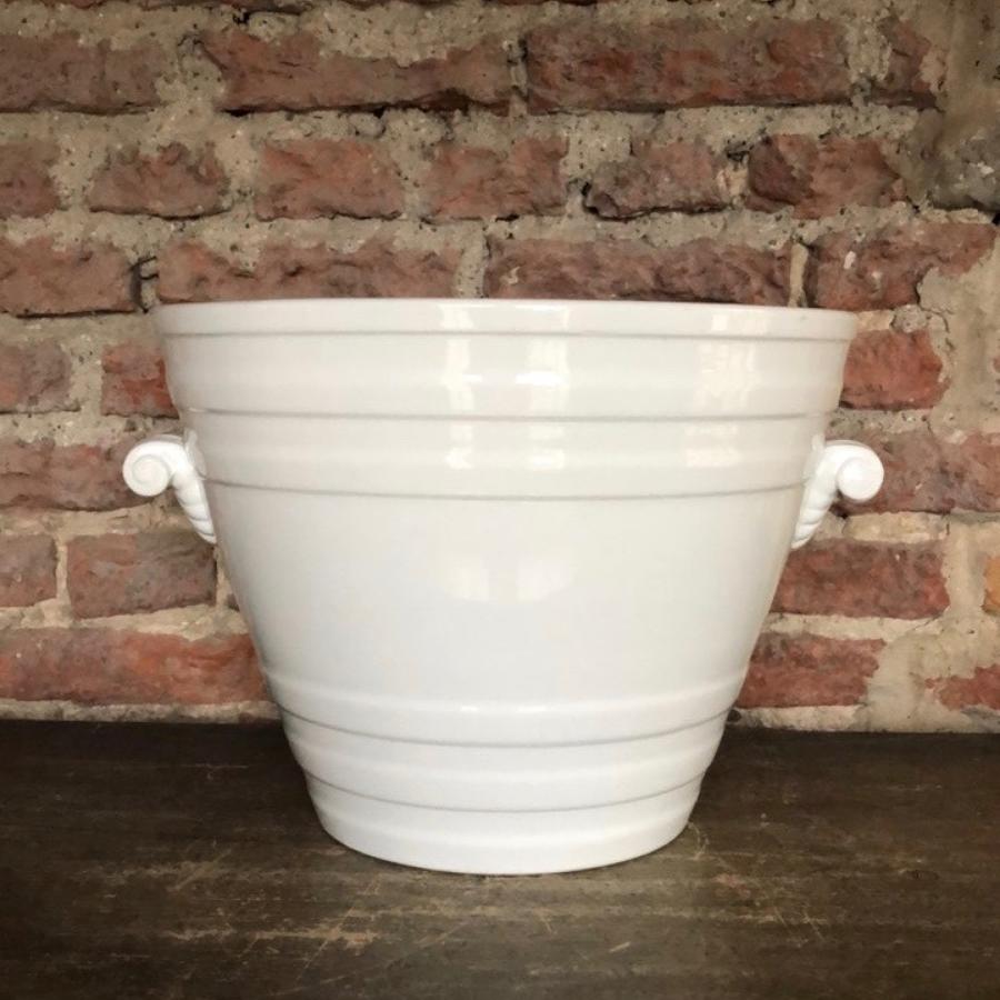 Superb Condition - Victorian White Ironstone Banded Milk Pail - Minton