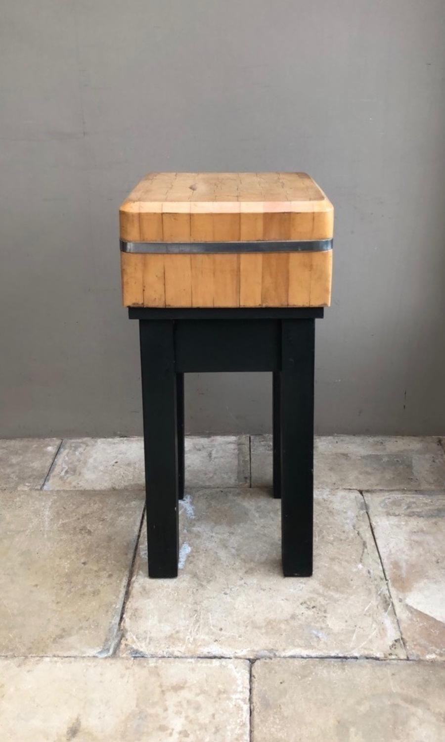 1950s Maple Butchers Block on Painted Pine Base