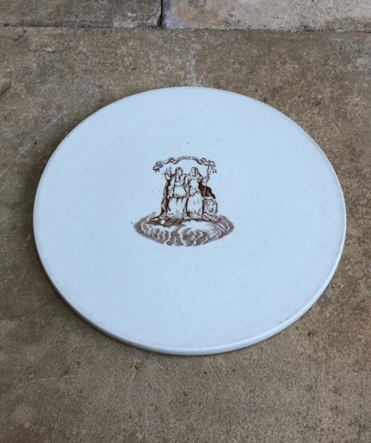 Huge Edwardian White Ceramic Scale Plate - Cheese Plate