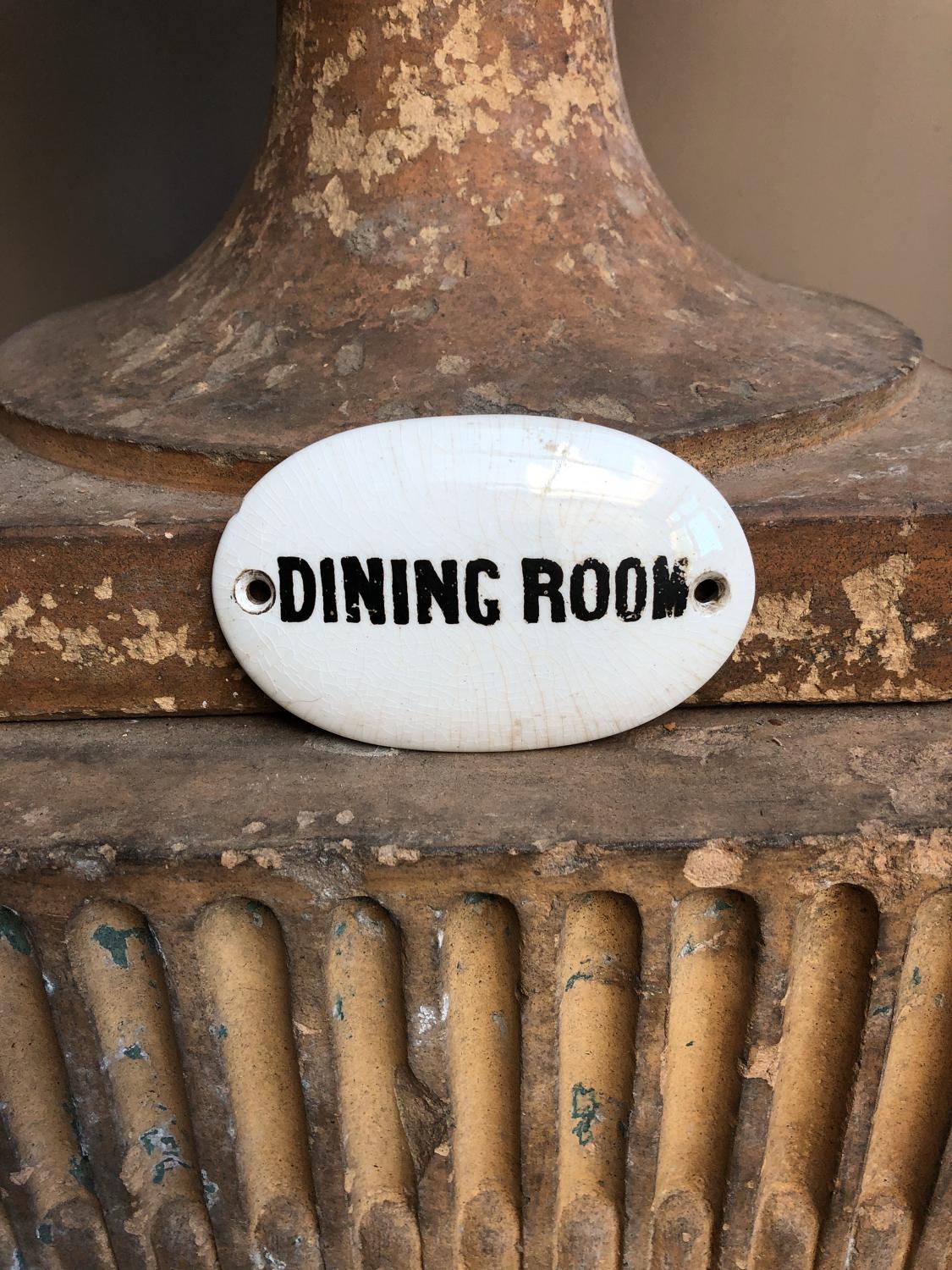 Edwardian White Ironstone Dining Room Plaque