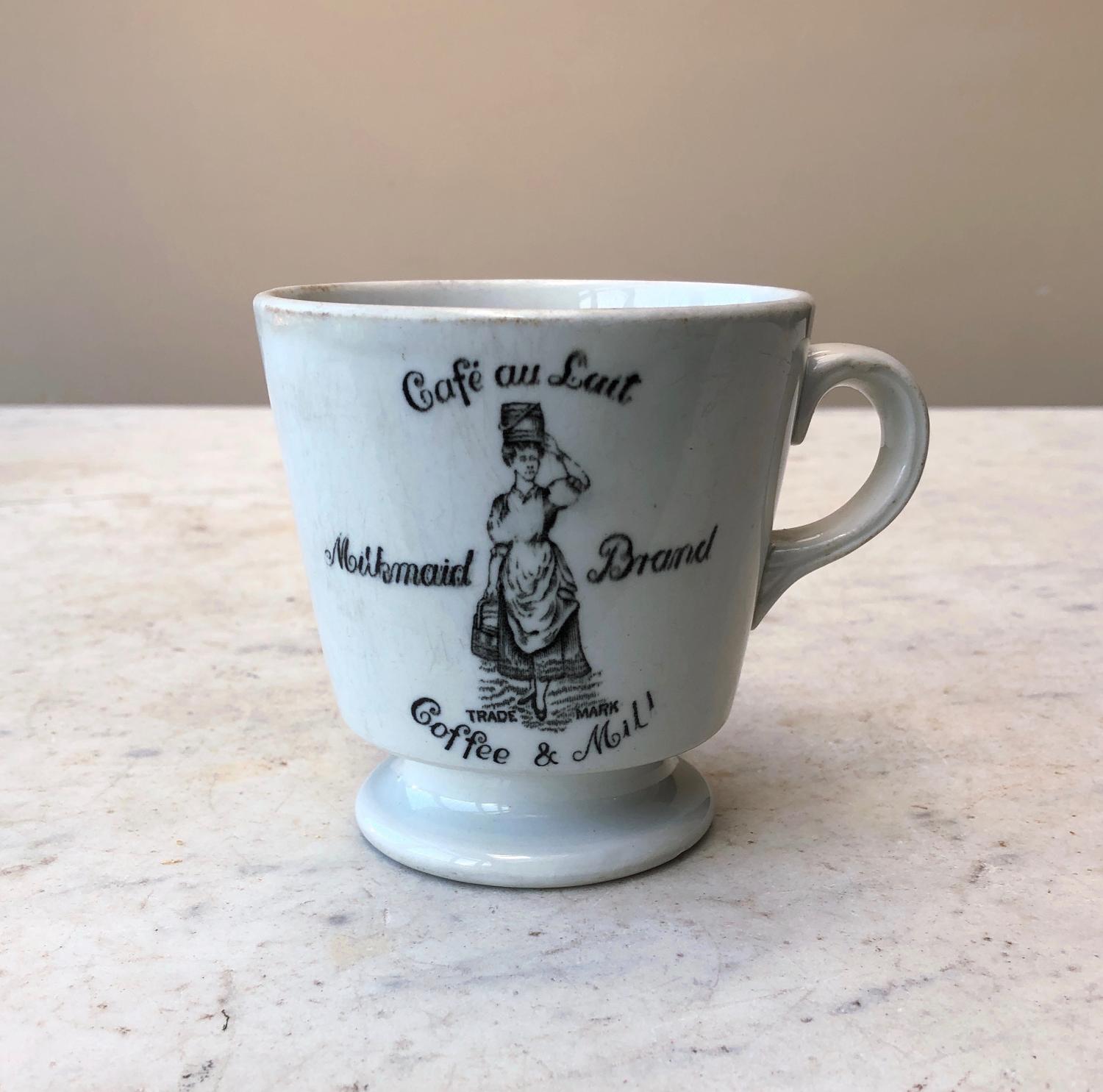 Rare Late Victorian Milkmaid Brand Advertising Mug