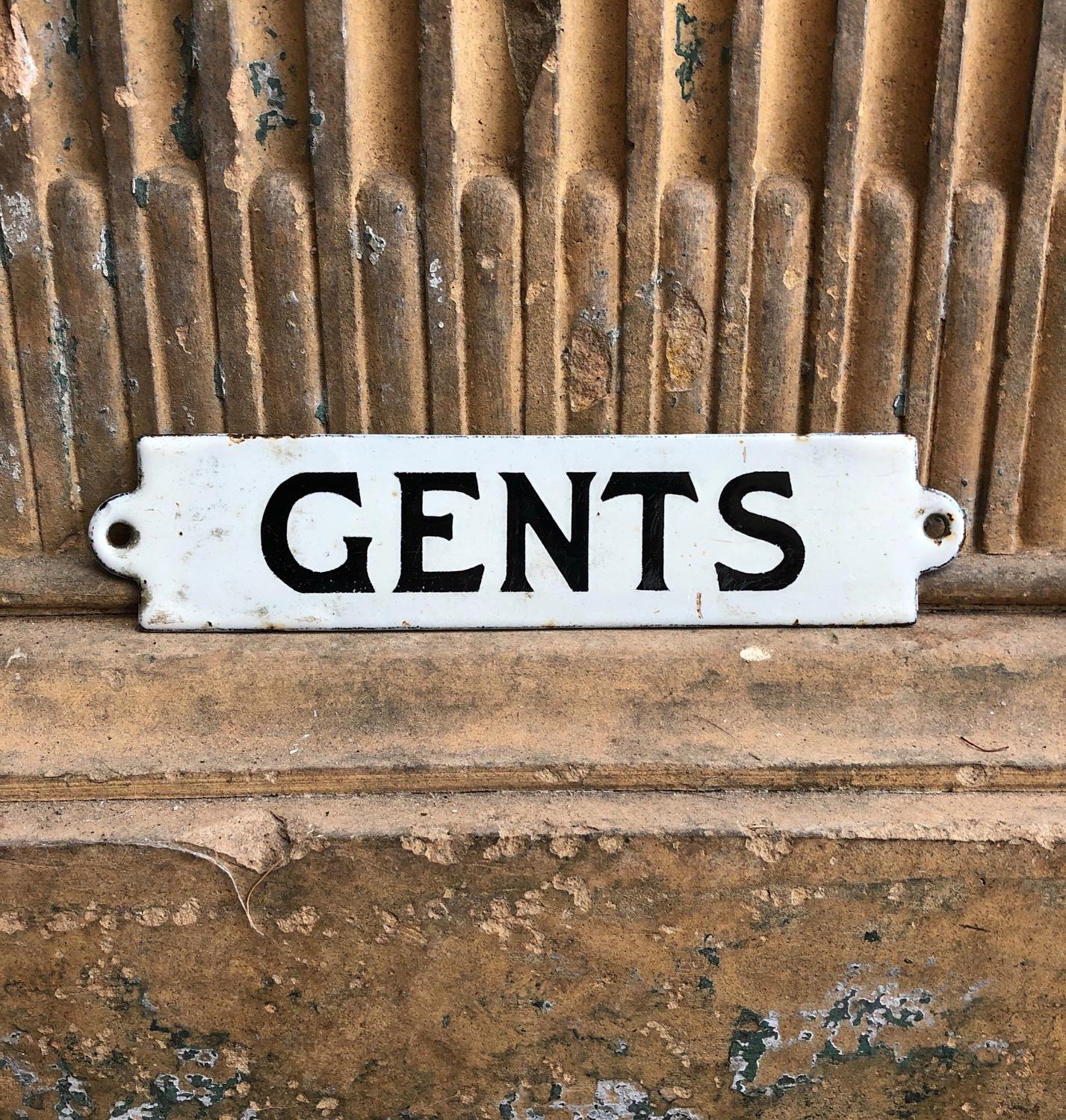 Early 20th Century Enamel Sign - Gents