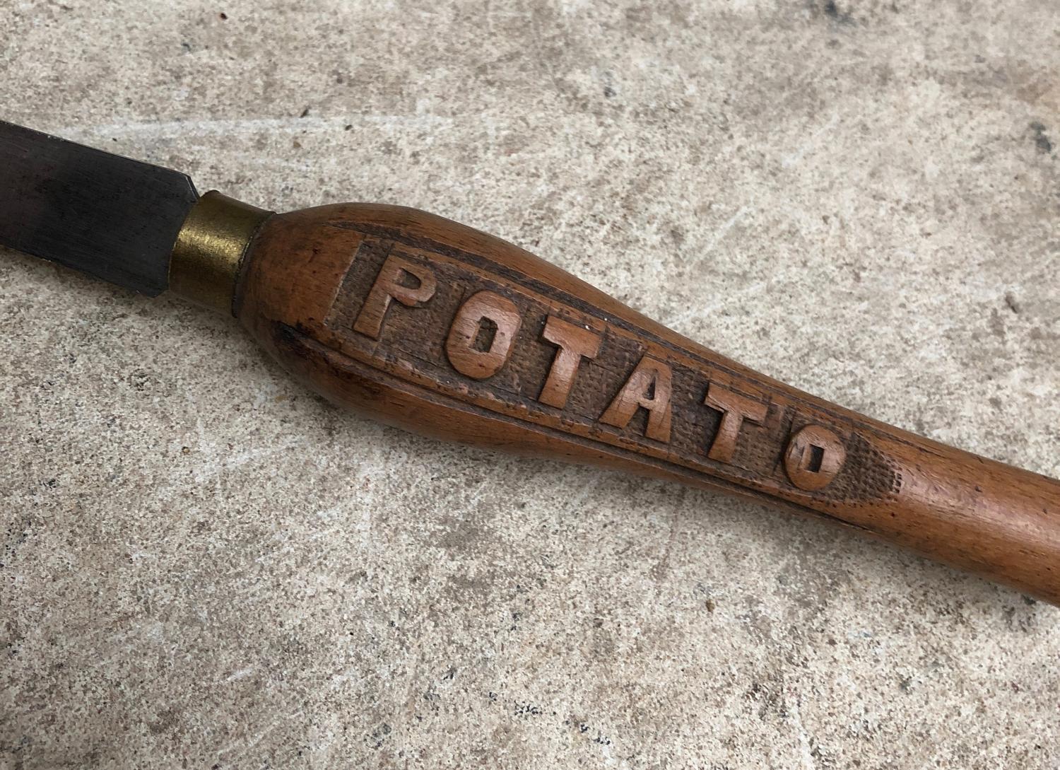 Rare Early 20th Century Carved Knife - Potato