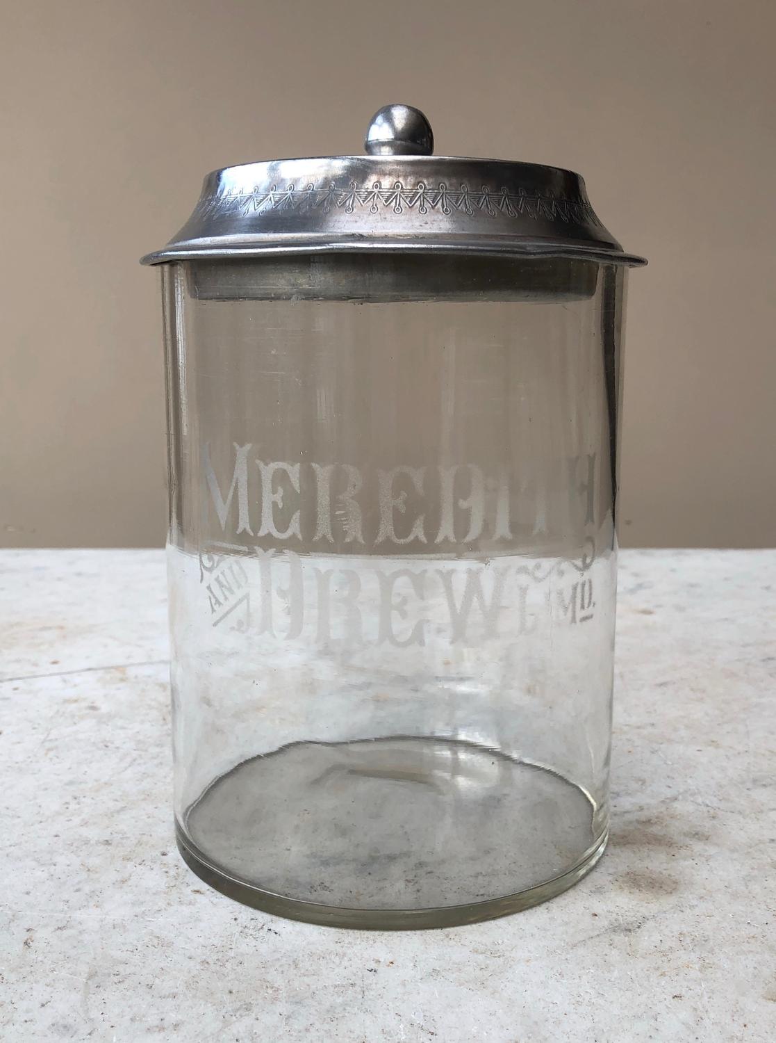 Early 20thC Shops Counter Top Advertising Jar - Meredith & Drew