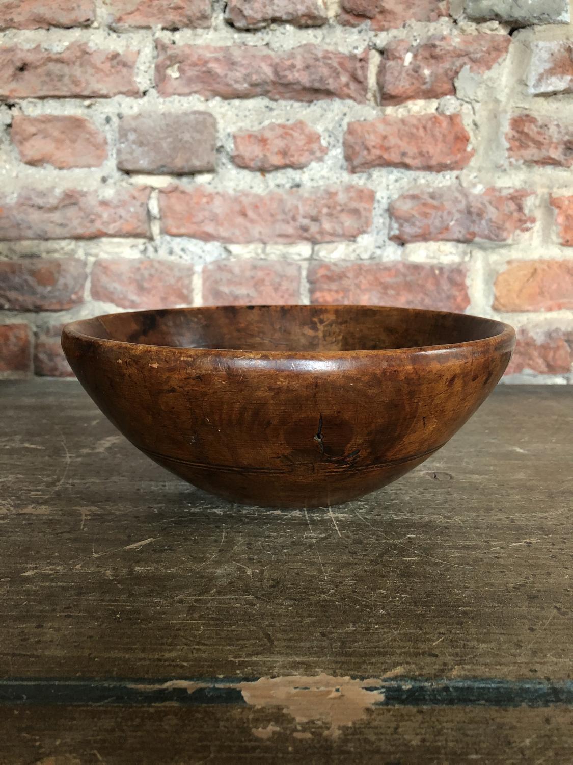 Early Victorian Treen Dairy Bowl - Superb Colour