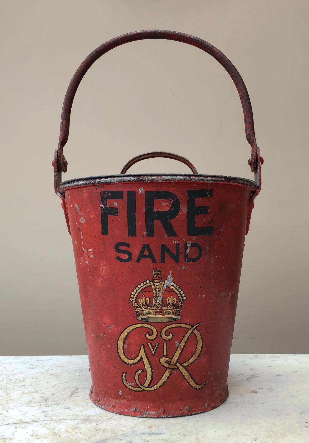 Wonderful Condition Fire Bucket Kings George VI with Lid