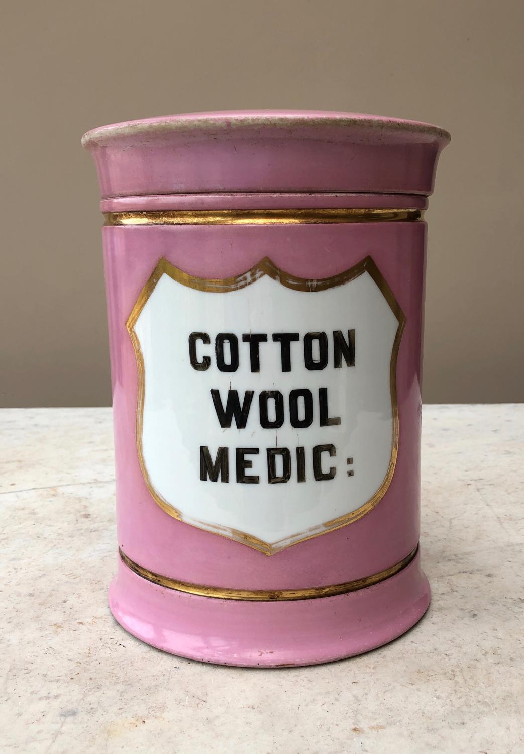 Huge Victorian Chemists Apothecary Jar - Cotton Wool