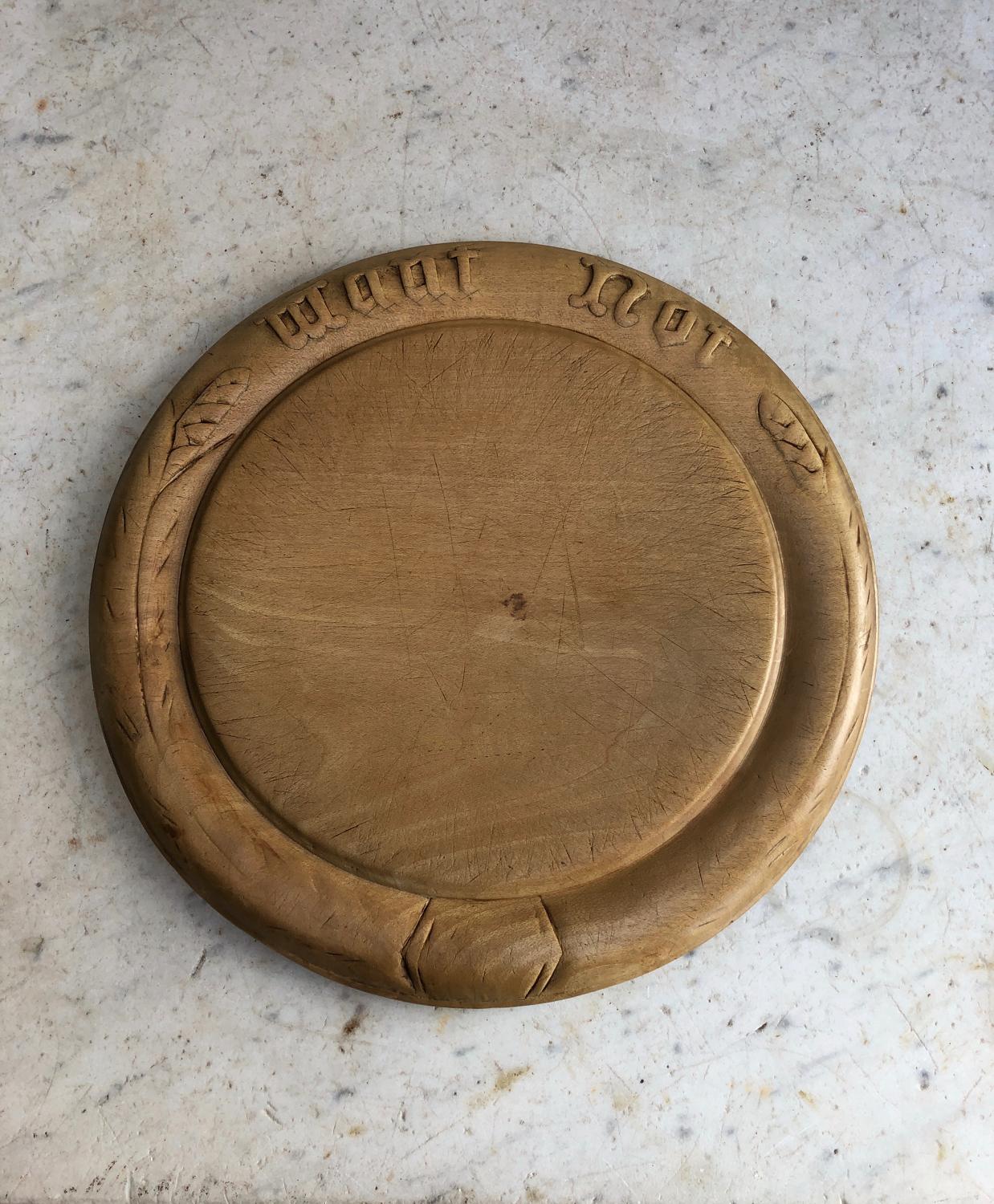 Victorian Carved Bread Board - Want Not