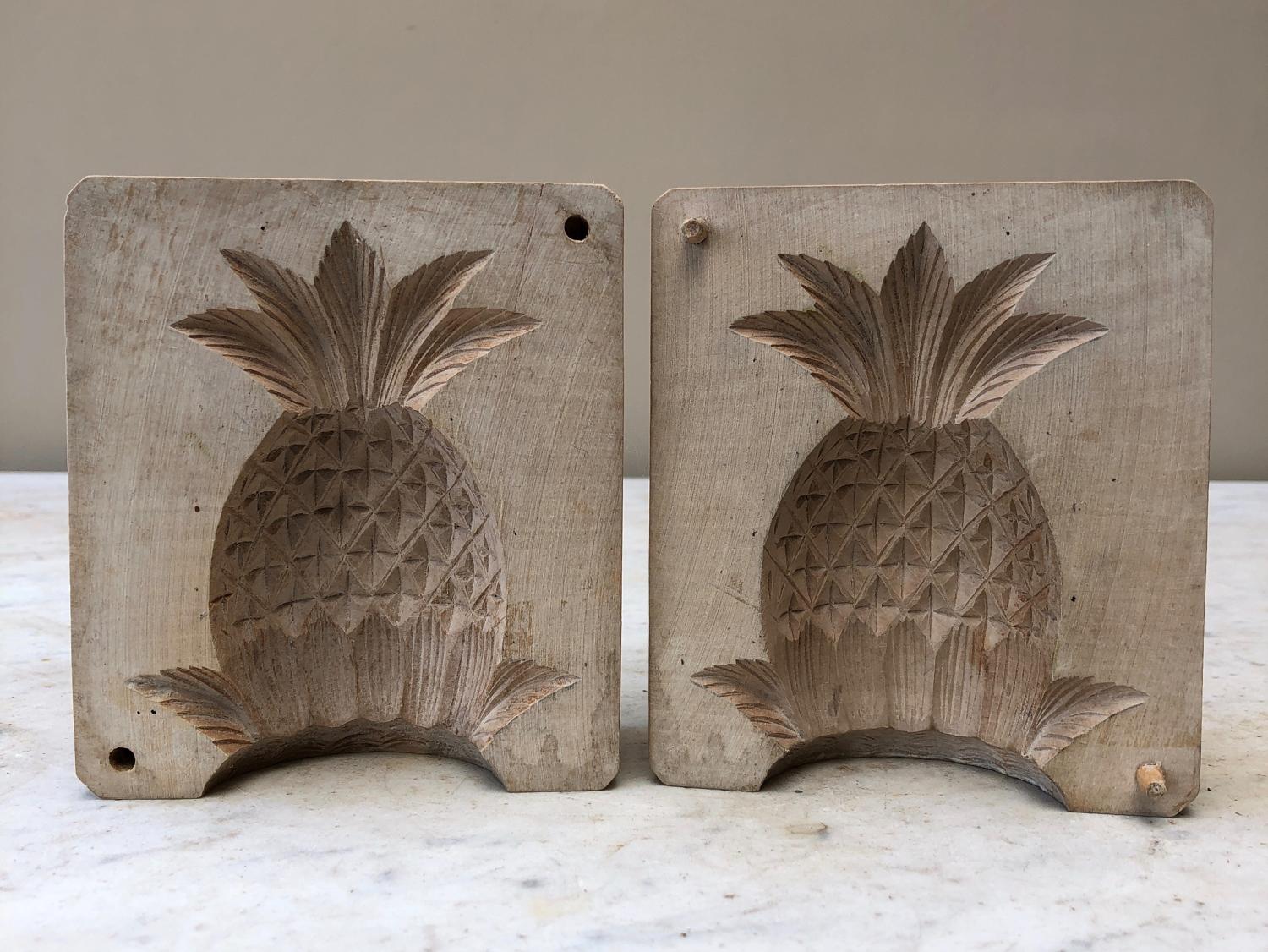Rare Large Victorian Treen Butter Mould - 3D Lucky Pineapple