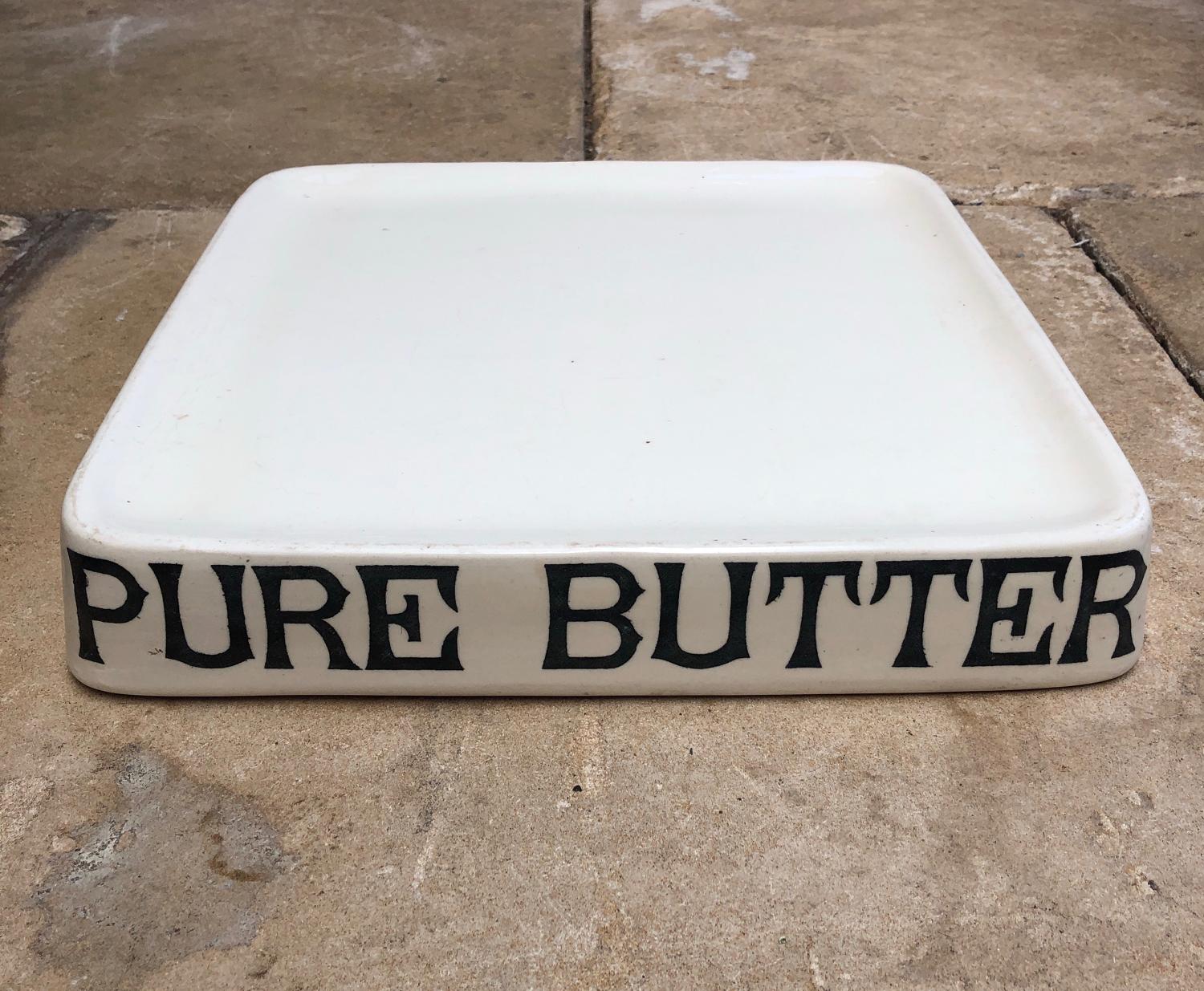 Superb Edwardian Grocers or Dairys White Ironstone Slab - Pure Butter