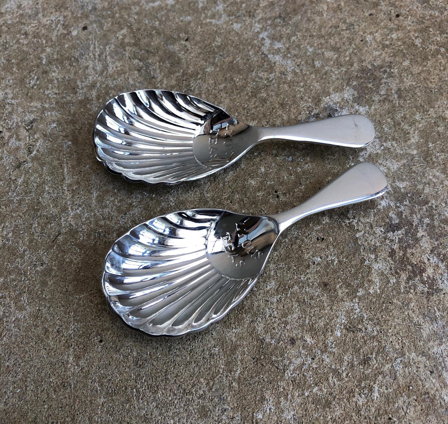Two Antique Silver Plate Advertising Tea Caddy Spoons - Lyons Teas