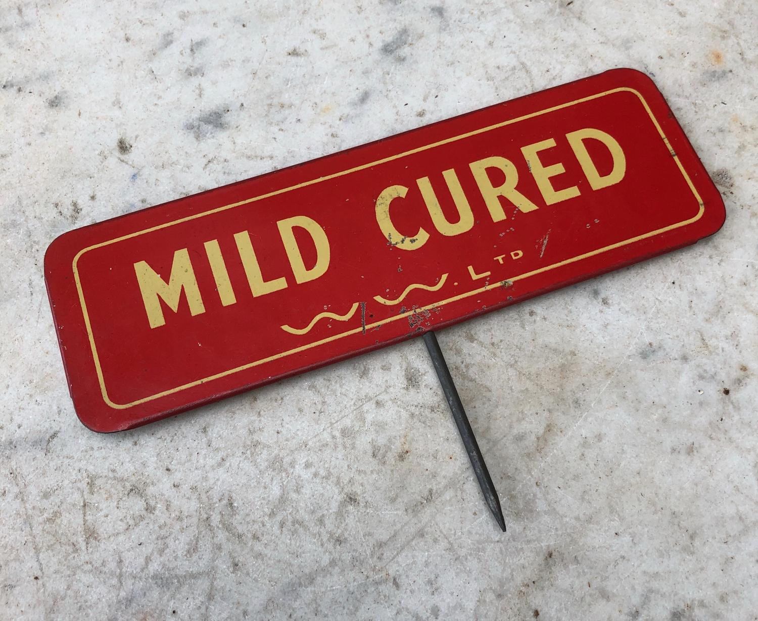 1940s Butchers Tin Sign - Mild Cured