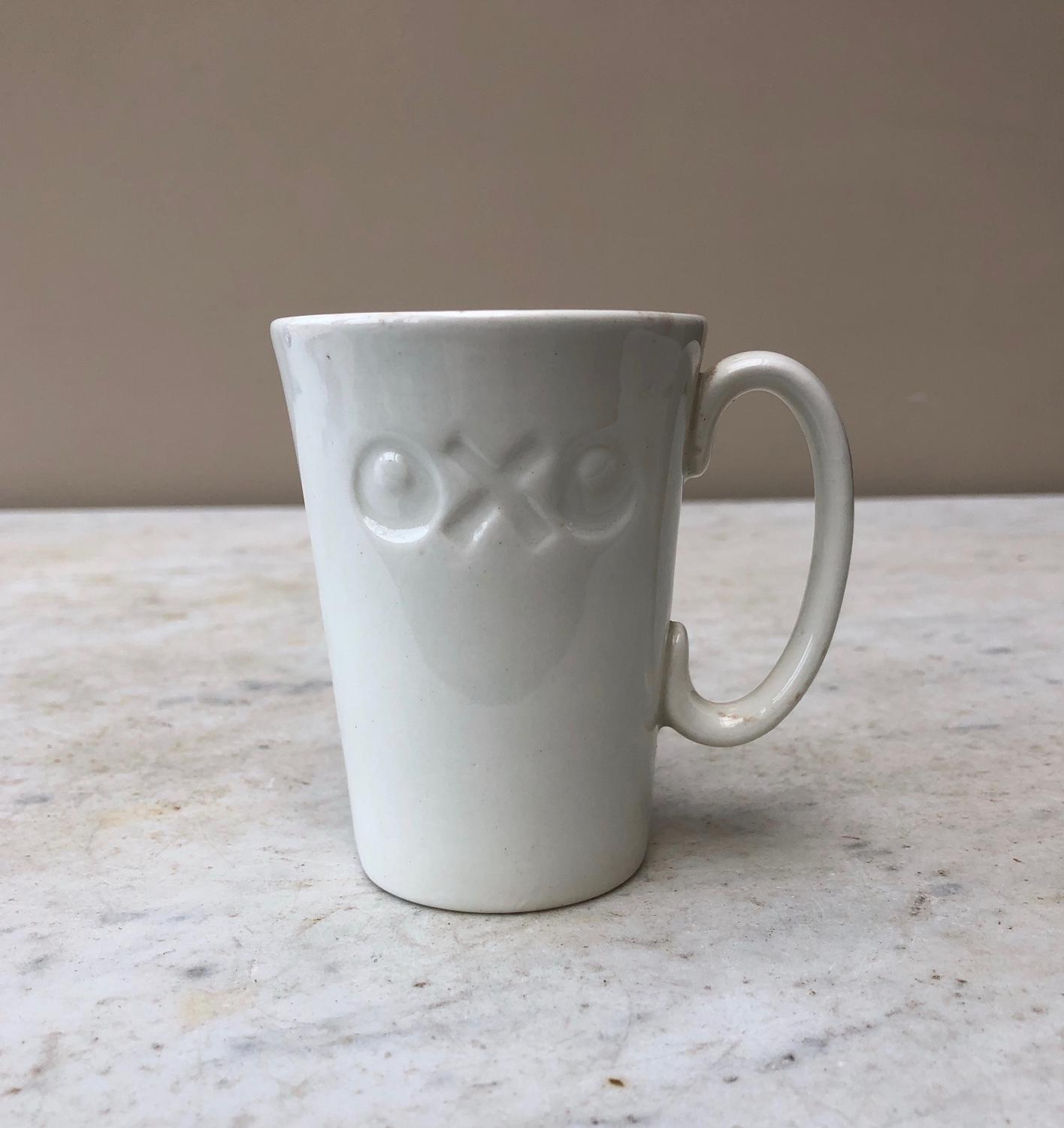 Rare Early 20th Century White Ironstone Advertising Cup - OXO