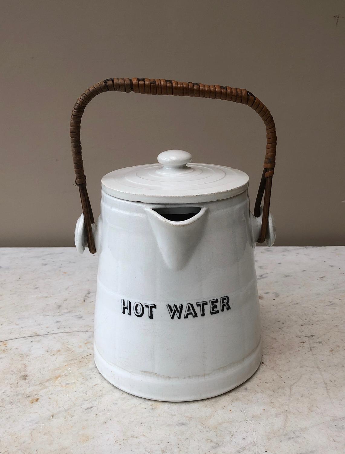 Late Victorian White Ironstone Hot Water Jug