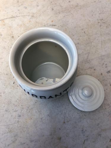 Edwardian White Banded Kitchen Storage Jar - Currants
