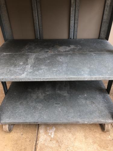 Industrial Galvanised Shelf Unit of Castors