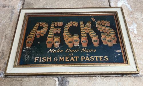 1930s Advertising Show Card in Later Frame - Pecks Fish & Meat Paste
