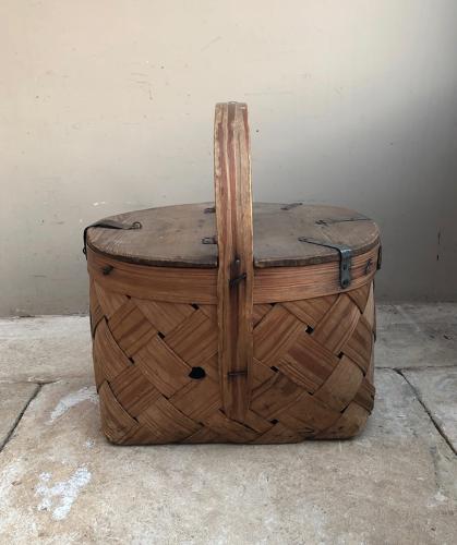 Large Antique Swedish Pine Basket