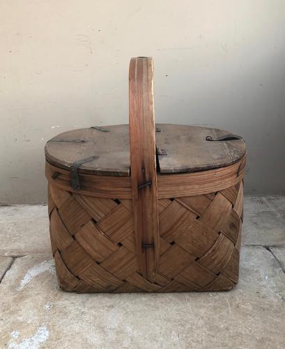 Large Antique Swedish Pine Basket