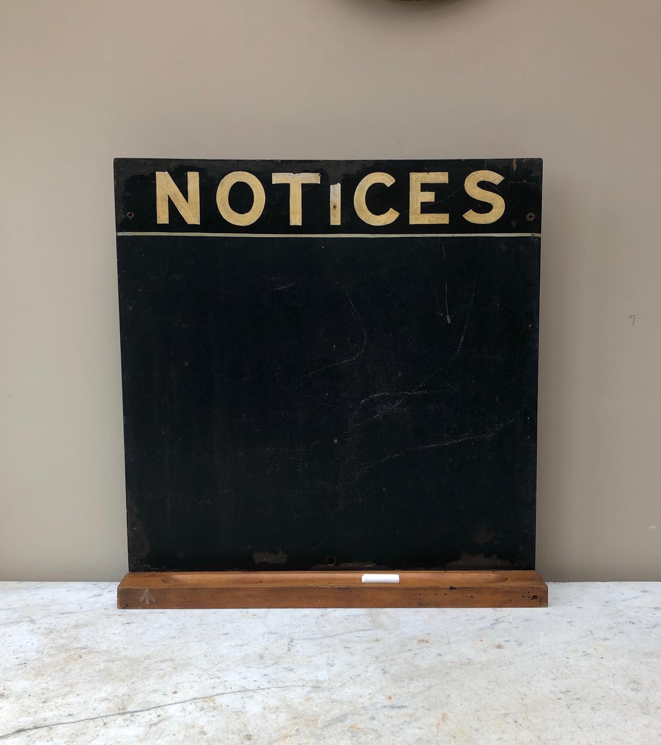 Mid Century Notices Board with Chalk Shelf - Memo or Specials Board