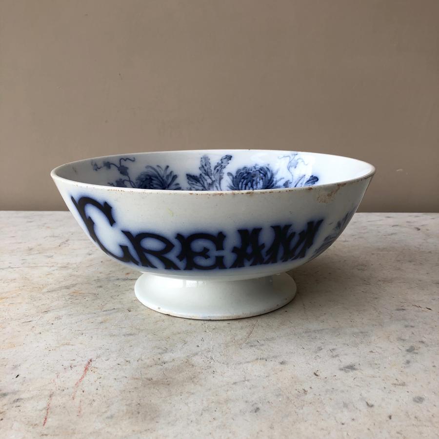 Super Rare Victorian Dairy Cream Bowl c.1870