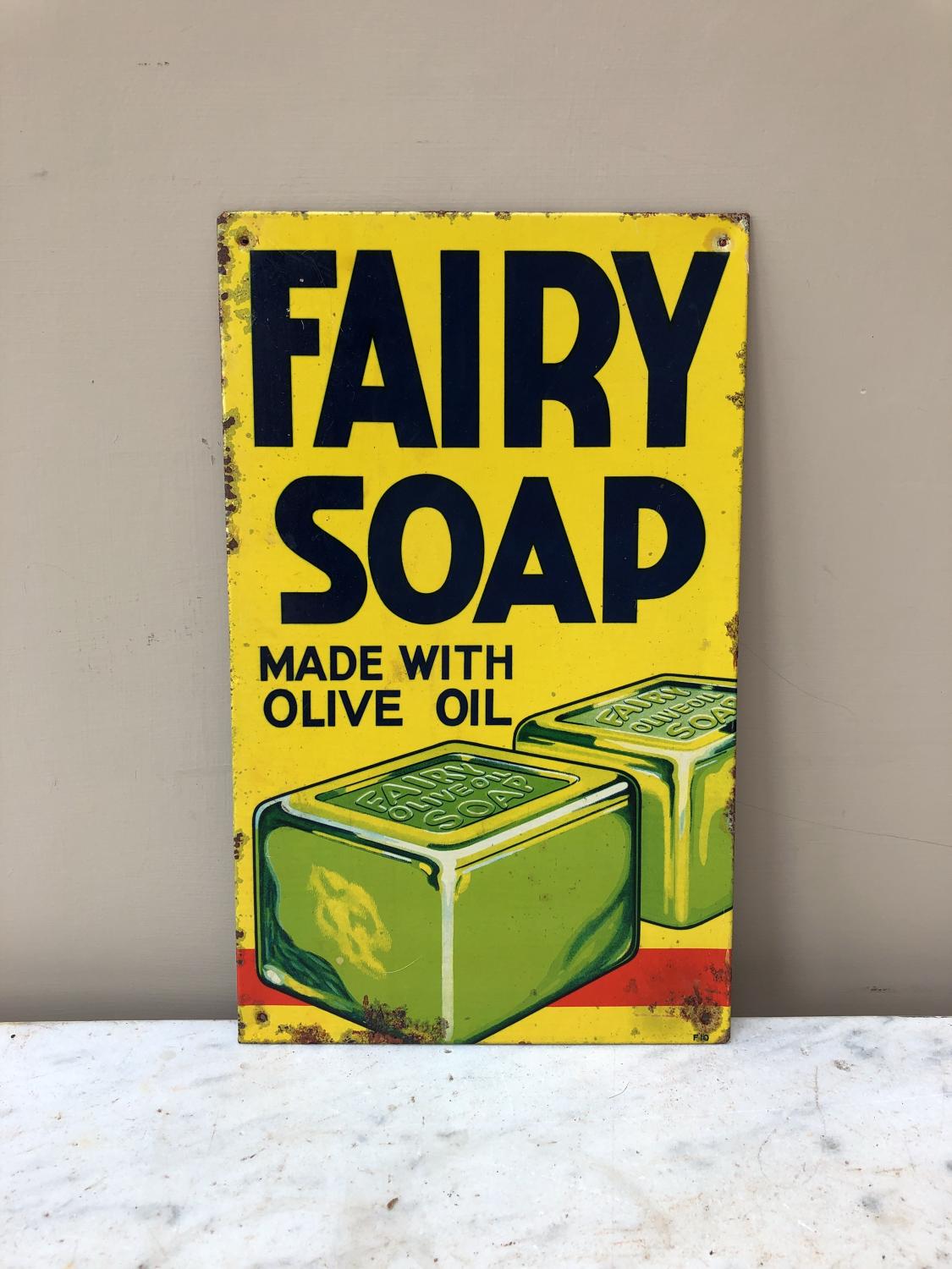 1940/50s Small Tin Advertising Sign - Fairy Soap