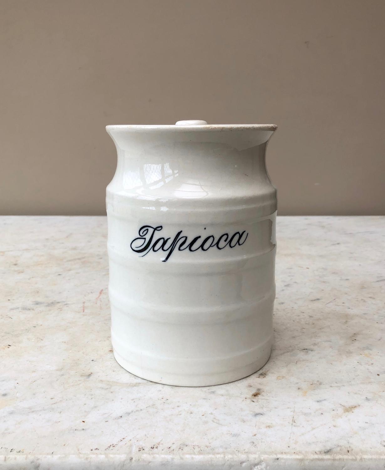 Victorian White Banded Kitchen Storage Jar - Tapioca