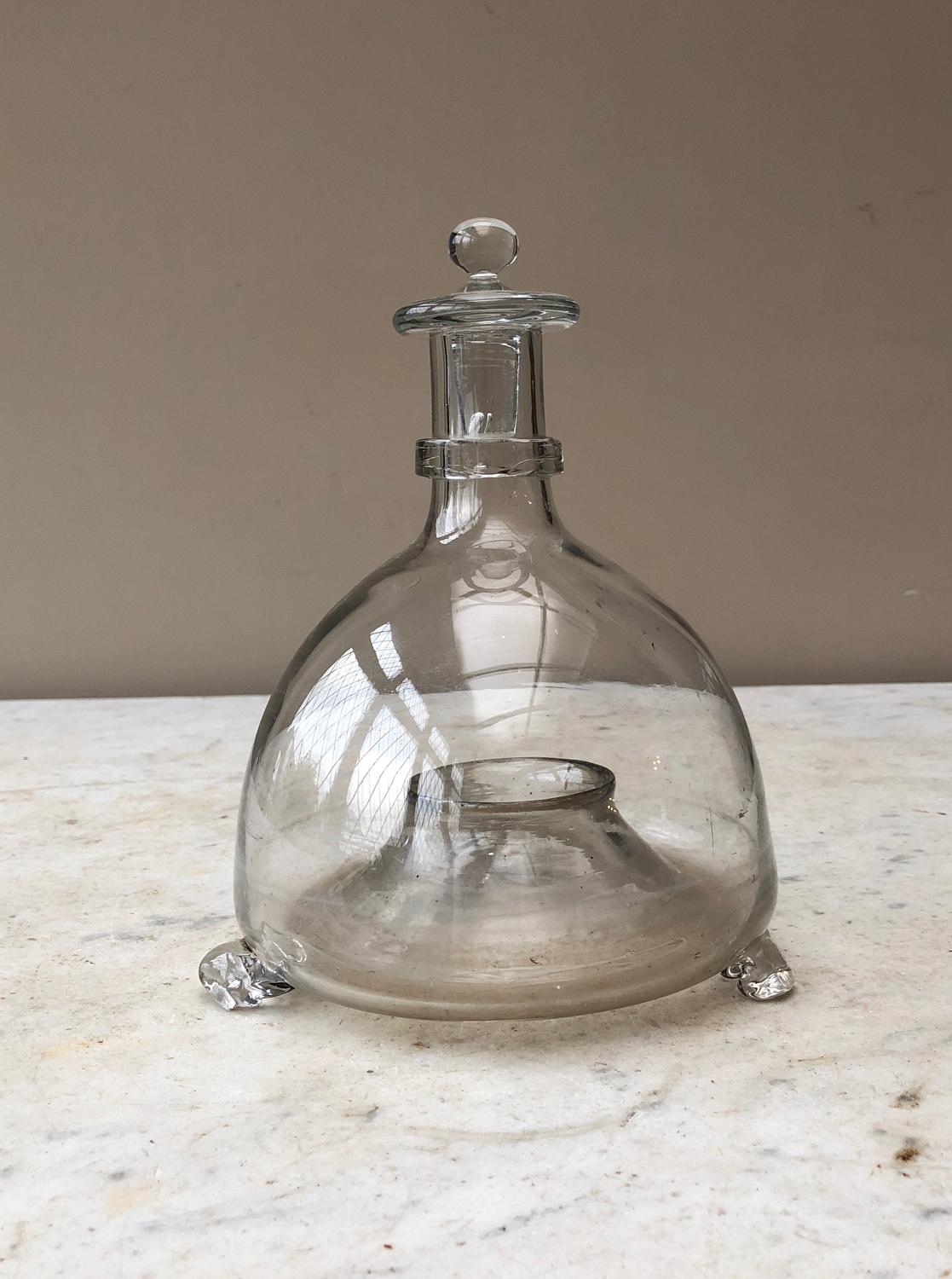 Large Early 19thC Hand Blown Glass Wasp Catcher with Stopper