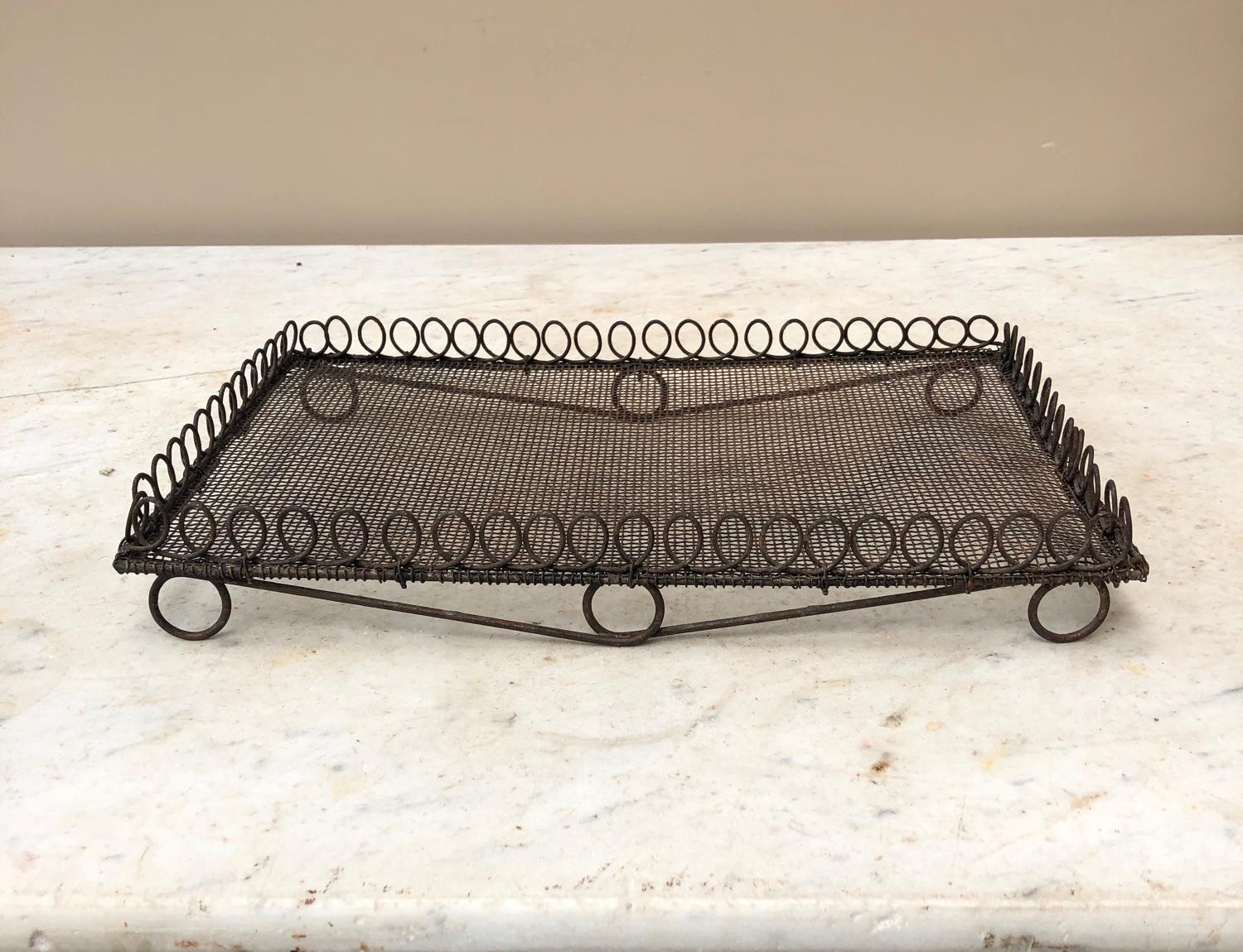 Victorian Wire Work Cake Cooling Rack Tray with Ornate Loop Top