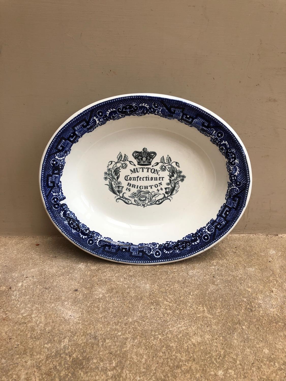 Early Victorian Confectioners Advertising Dish Dated 1844
