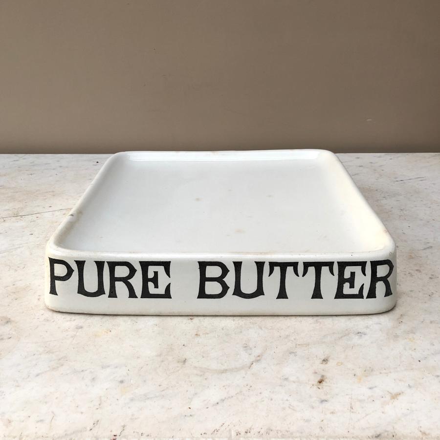 Edwardian Parnalls White Ironstone Grocers Slab - Pure Butter