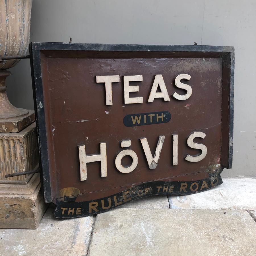 1920s Pine Advertising Sign - Teas With Hovis The Rule Of The Road