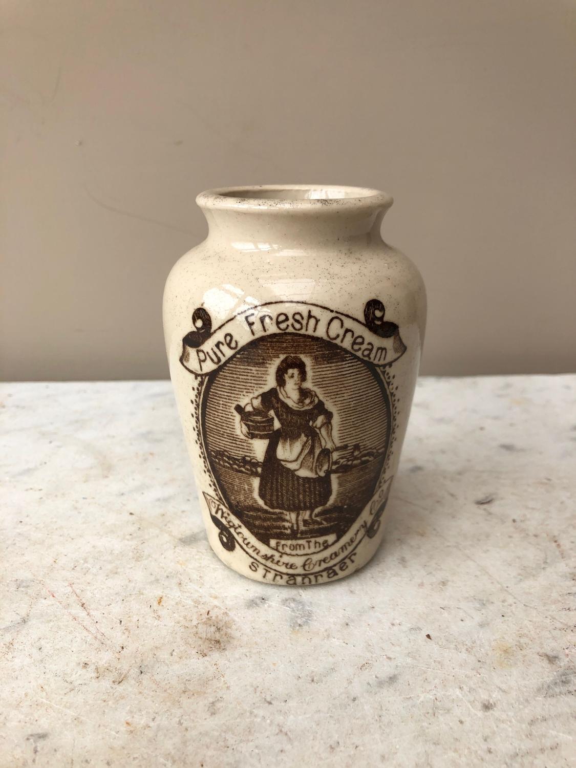Excellent Condition Victorian Cream Pot with Milkmaid c.1890