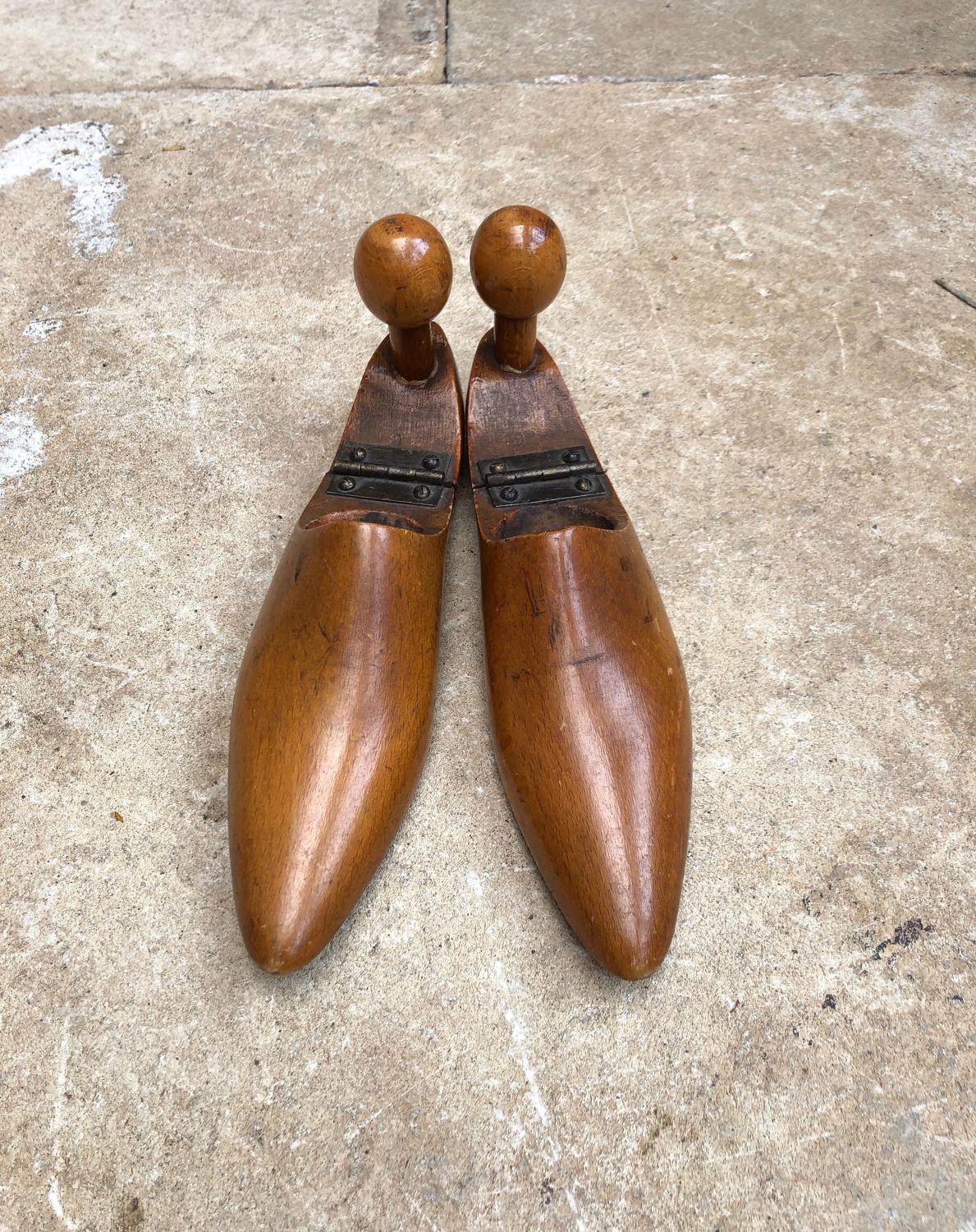 Late Victorian Treen Ladies Shoe Trees - Size 6