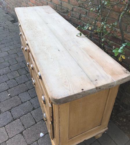 Victorian Pine Seven Drawer Base with 2