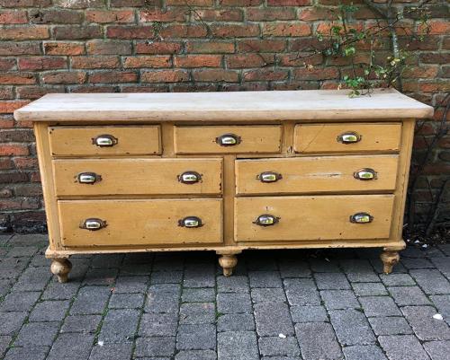 Victorian Pine Seven Drawer Base with 2