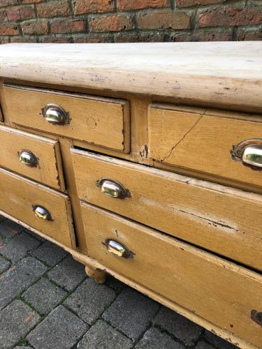 Victorian Pine Seven Drawer Base with 2