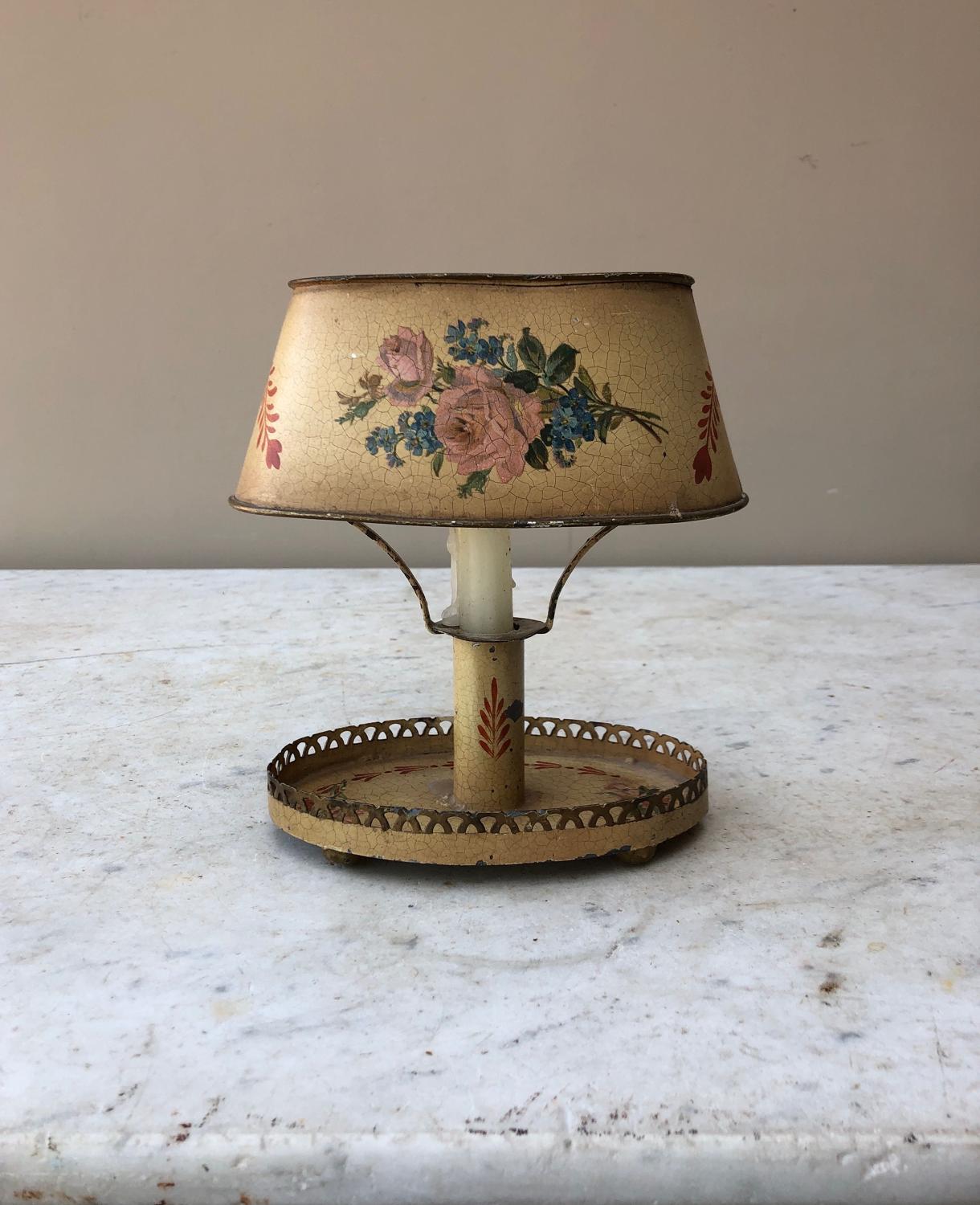 Early 20th Century Toleware Candle Lamp