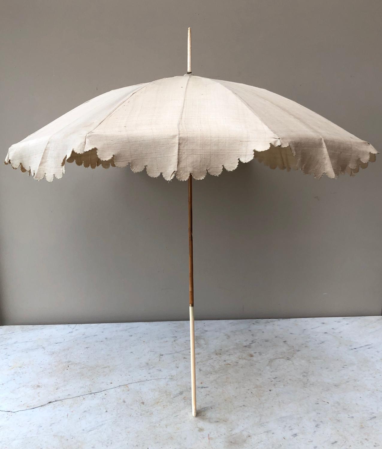 Superb Quality & Condition Late Victorian Silk & Ivory Parasol