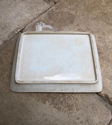 Large Edwardian White Ironstone Grocers Display Plate - Parnall Stamp
