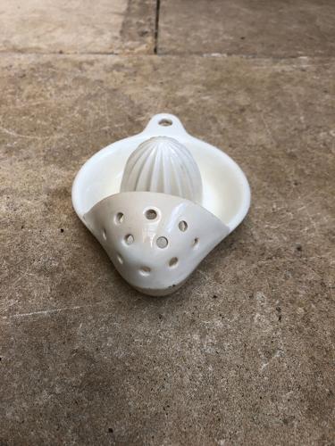 Early 20th Century White Ironstone Lemon Squeezer
