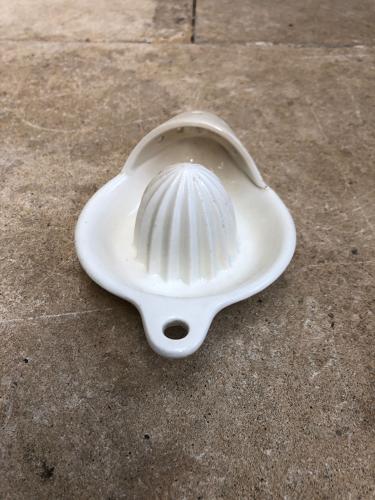 Early 20th Century White Ironstone Lemon Squeezer