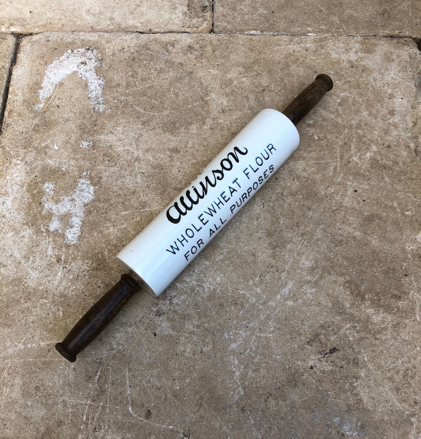 Early 20thC Advertising Rolling Pin - Use Allinson Wholewheat Flour