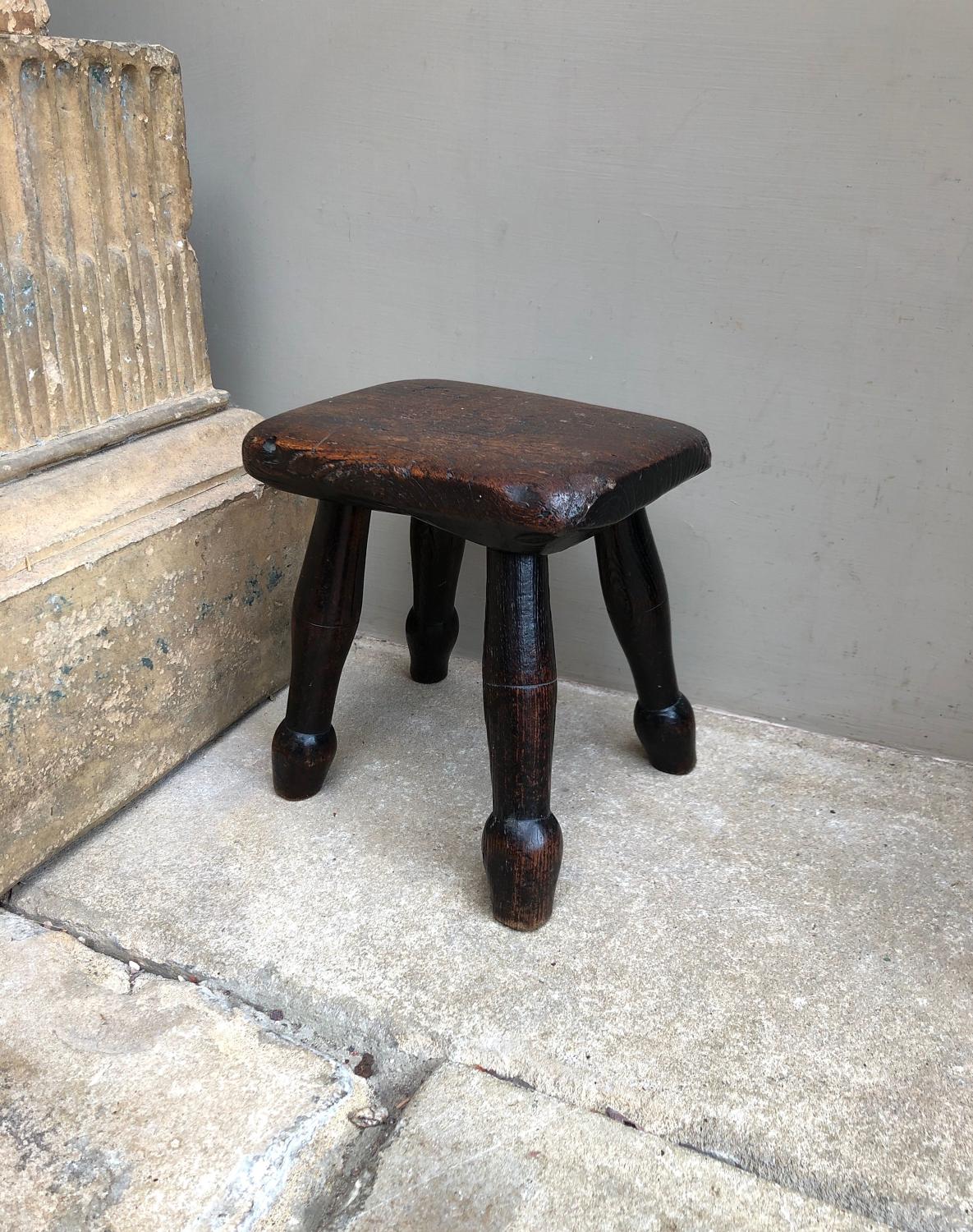 Wonderful Small Victorian Elm Country Stool
