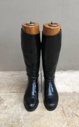Late Victorian Lady's Boot Trees & Leather Riding Boots