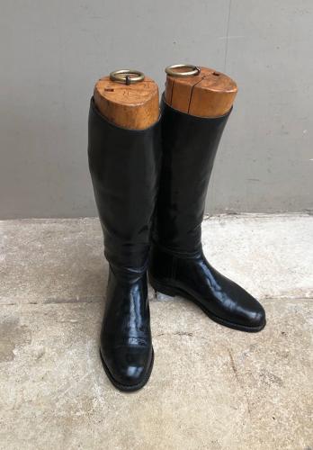 Late Victorian Lady's Boot Trees & Leather Riding Boots