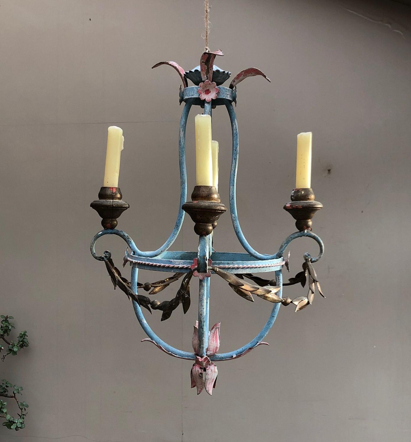 Mid Century Chandelier - Candles or Re-wire for Electric